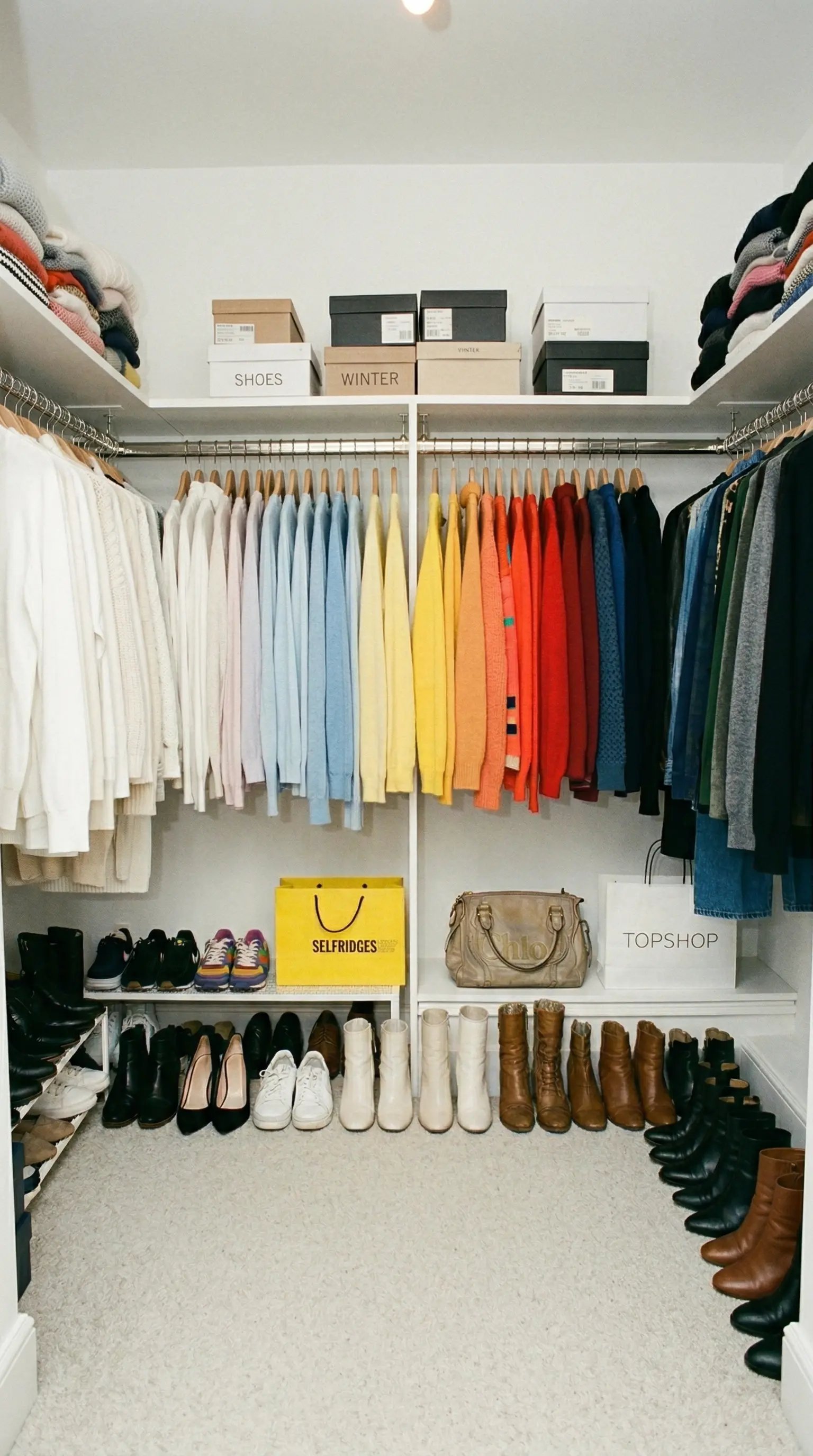 Beautifully organized minimalist closet