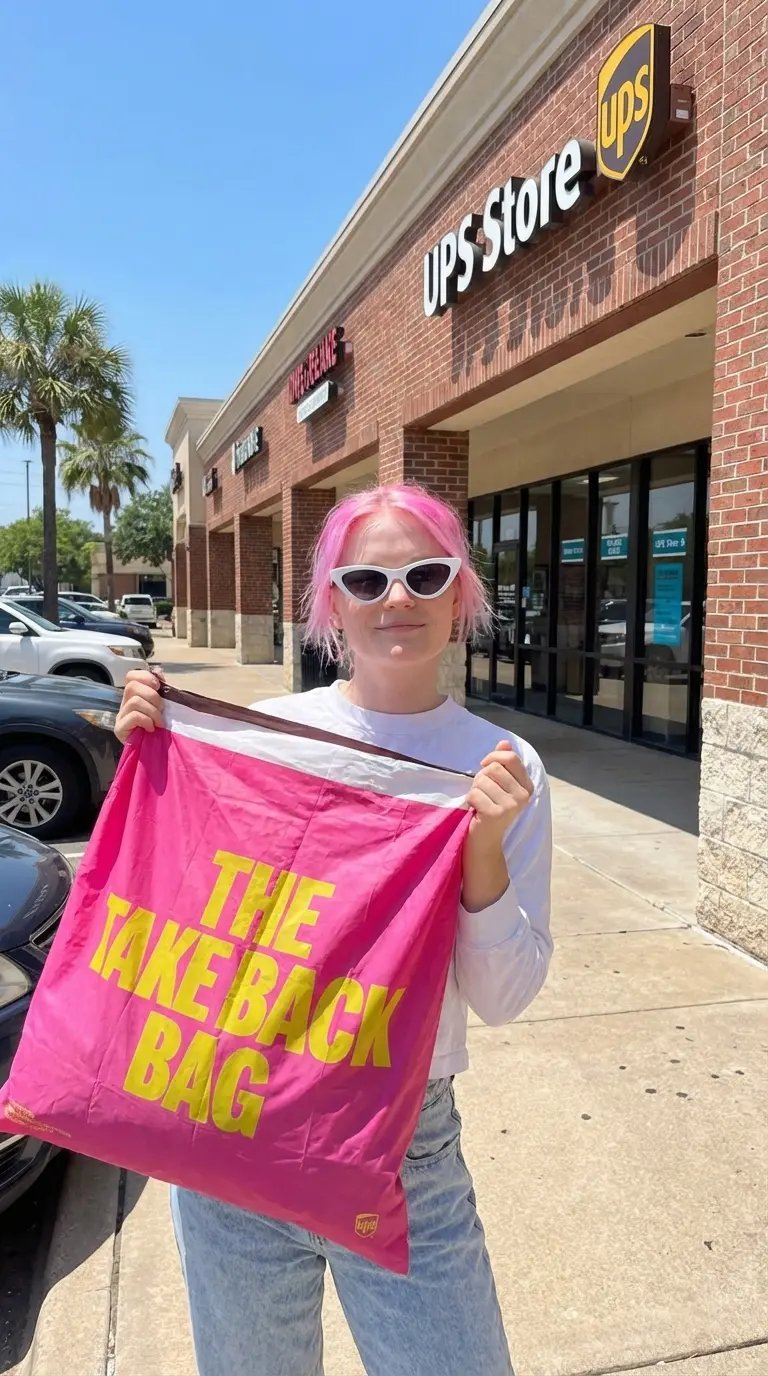 Person easily packing clothes into a Take Back Bag
